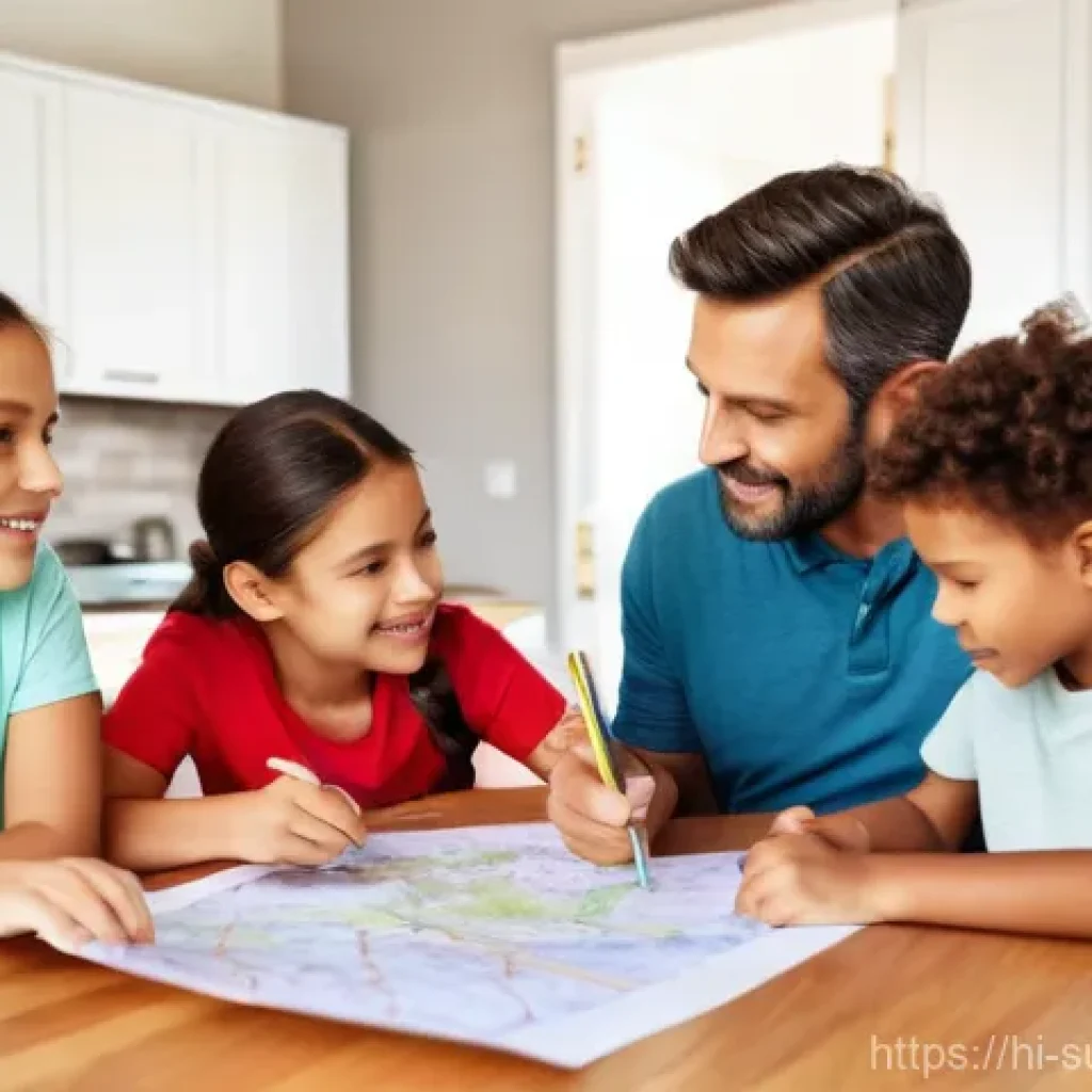 재난 대비 가족 안전 회의 - **Prompt for Family Emergency Planning:**
"A diverse family of four, including two parents and t...