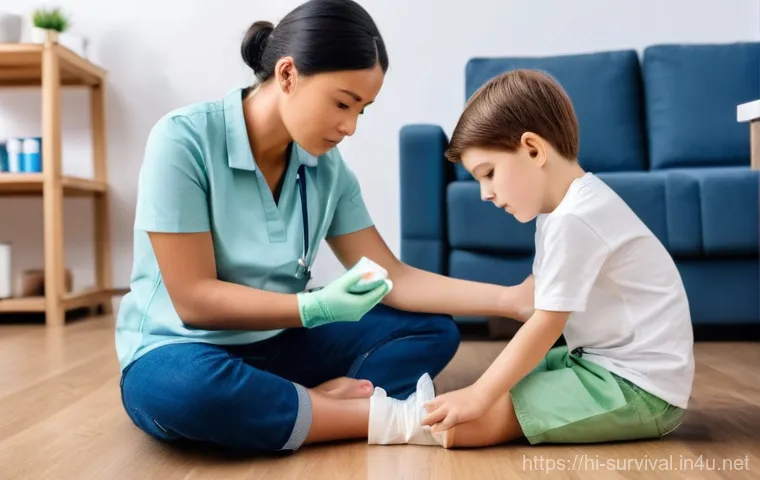 재난 발생 시 응급처치법 - **Image Prompt: Family Disaster Preparedness Kit Check**
    A bright and organized scene featuring ...